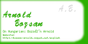 arnold bozsan business card